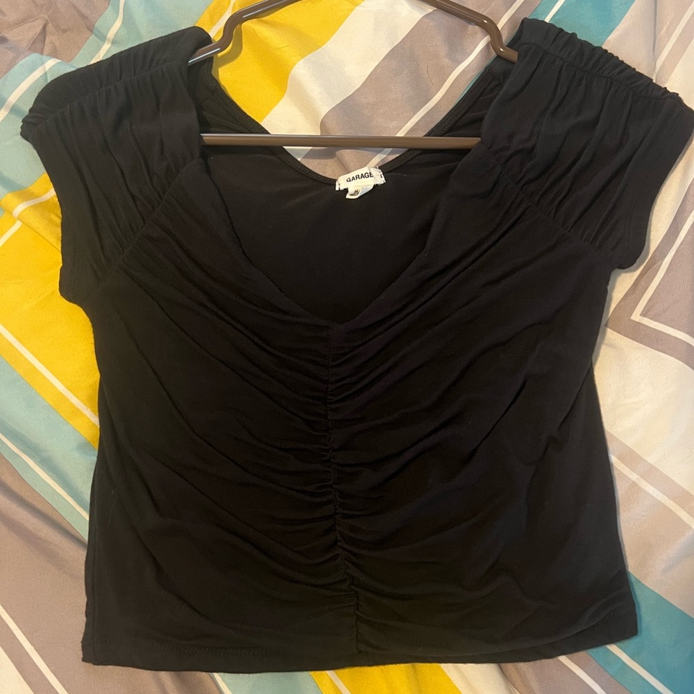 Garage black cropped top